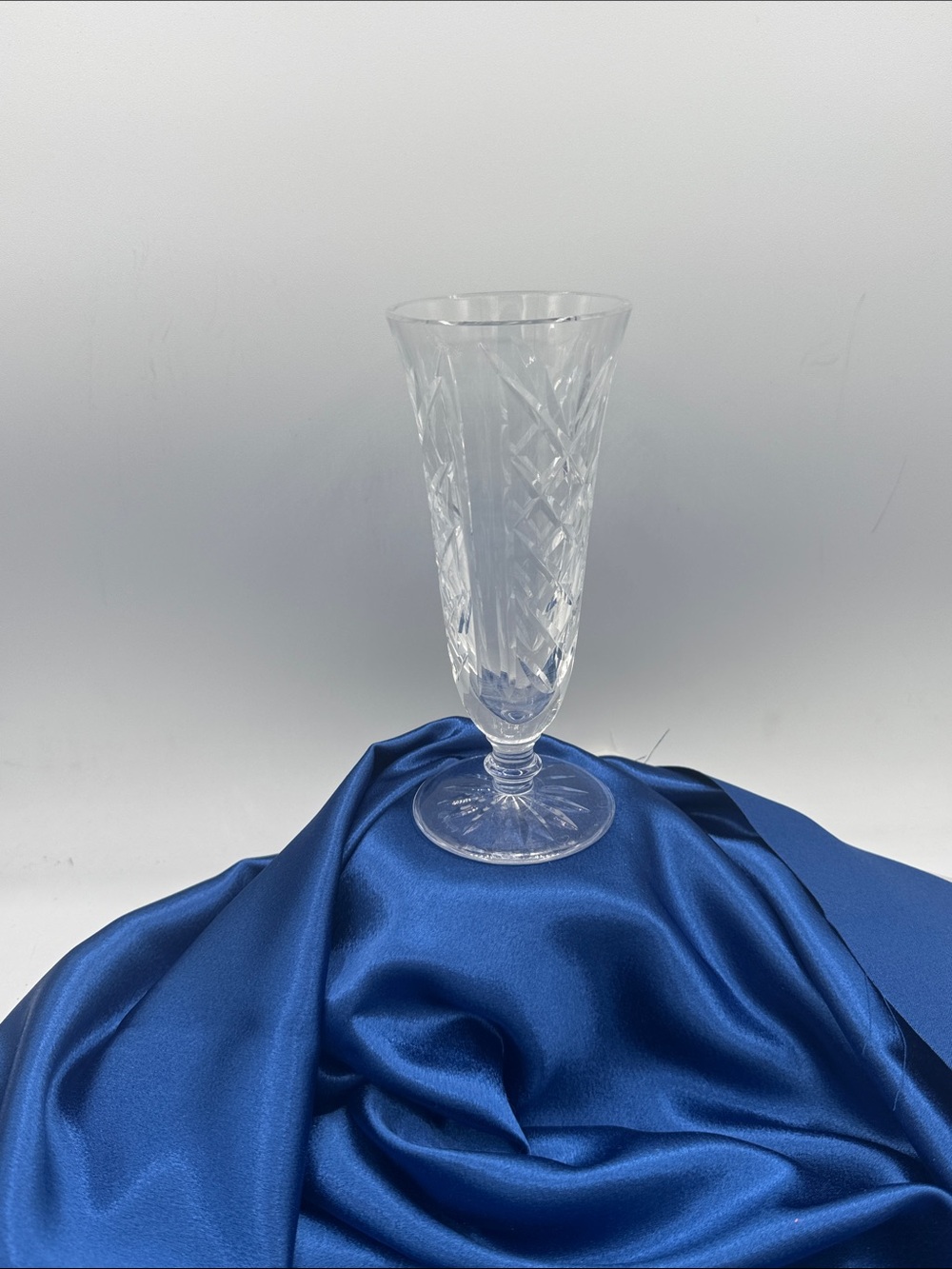 Waterford Clear Crystal Cut Vase with Kilbarry Pattern.